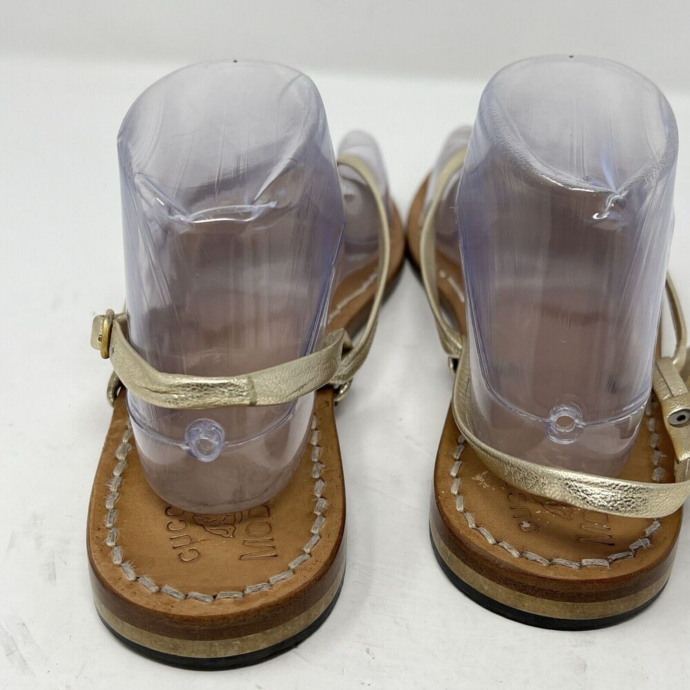 Cuccurullo Moda Capri Leather Strappy Sandals Gold Women’s EU 41 US 10 - Picture 4 of 7